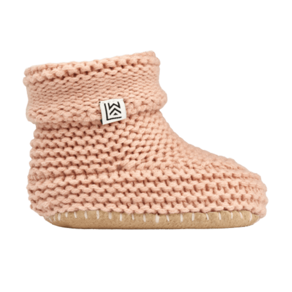 Liewood Baby Booties i Strikket uld - Vigge - Tuscany Rose str. 0-3 mdr.