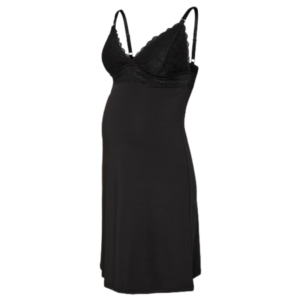 Mamalicious Vente-og Amme Natkjole med Blonde - Sidsel Lace - Black str. S