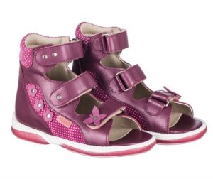 Memo Agnes, pigesandal, dark pink - sandaler med ekstra støtte