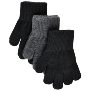 Mikk-line Magiske Strikvanter - 3 Pack - Black/antrazite str. 1-3 år