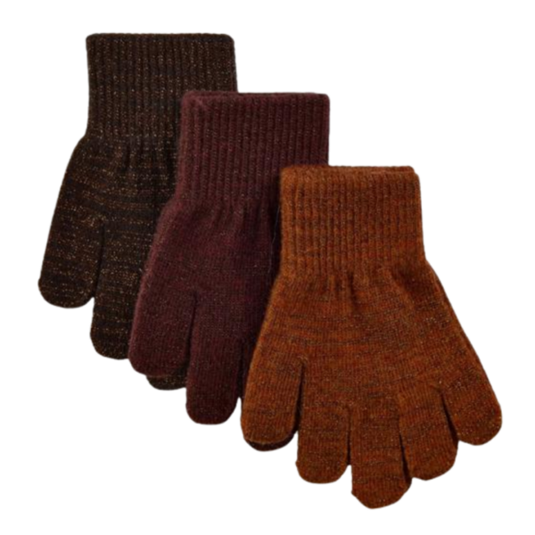 Mikk-line Magiske Strikvanter - 3 Pack - Decadent Chocolate - Glimmer str. 4-7 år