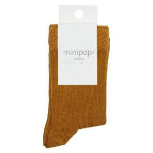 MiniPop - Bamboo Ankle Socks - Mustard - 31-34 (7-8 år)