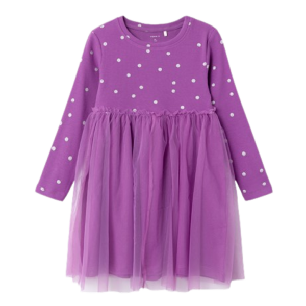 Name it Kjole med rib og tyl - Ofelia - Hyacinth Violet str. 86