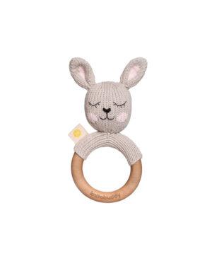 Økologisk bidering i Oeko-Tex bomuld og træ - Kanin - Milla the Rabbit teether fra Knit a Buddy