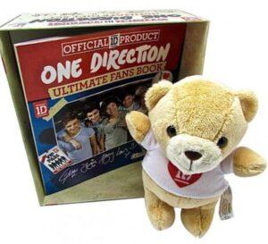 One Direction Ultimate Gift Set Official 1D Soft Toy Bear & Ultimate Fans Book inkl Sød bamse