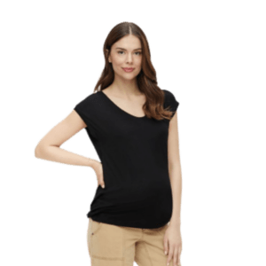 Pieces Maternity Graviditetstop - Viskose - Sort str. S