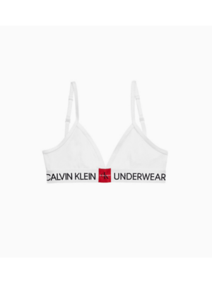 Calvin Klein Triangle Bralette White Pige - Legekammeraten.dk