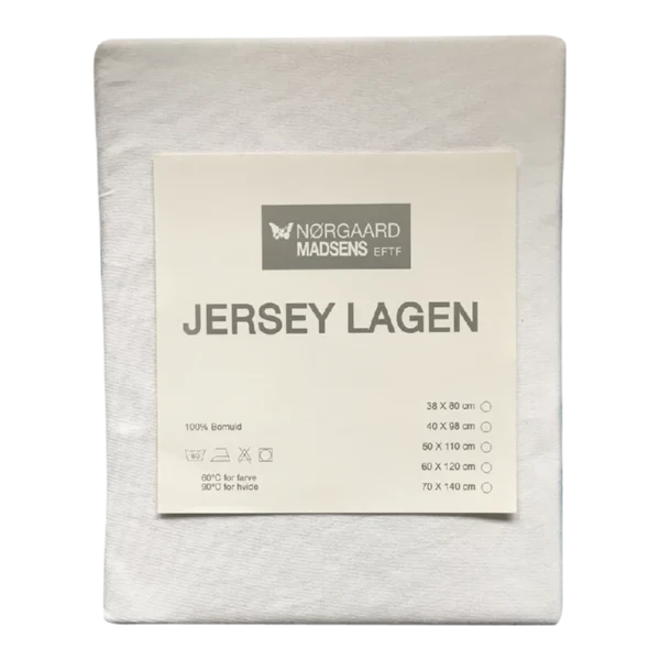 Jersey Lagen str. 40x98 cm. Hvid