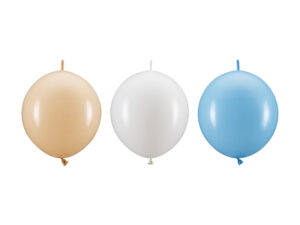 20 Stk Blandede Linkende Balloner, 33 cm - Nude, Hvid & Lyseblå