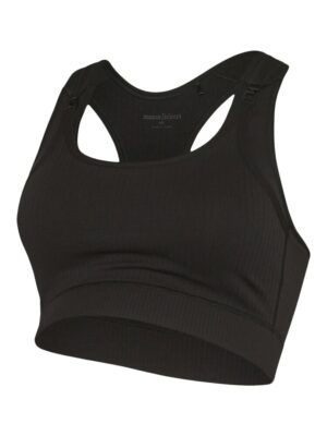 Arlo rib seamless active bra - BLACK - L/XL