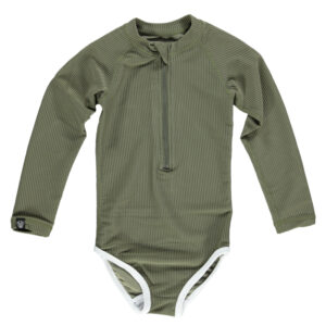 Beach & Bandits UV-badedragt med lange ærmer UPF 50+ - palm ribbed olive green