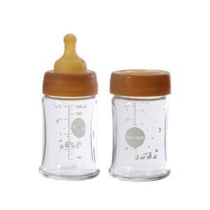 HEVEA Baby Glas sutteflaske 2-pak - 150ml - 1 pakke