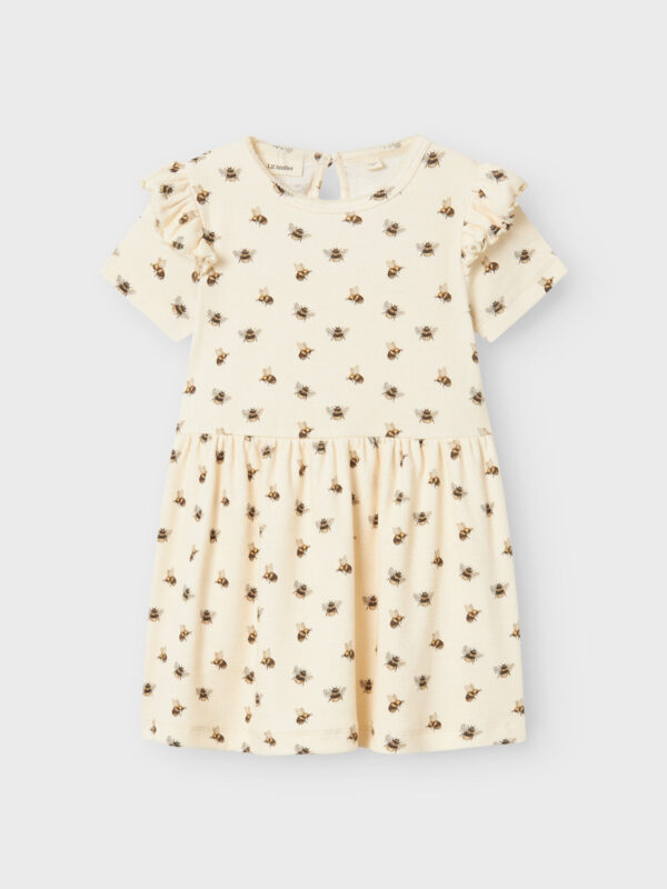 Lil Atelier Gavo Kef Dress med Humlebi- Turtledove - 92 cm