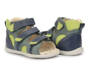 Memo Diego sandal, petrol navy/lime - drengesandal med ekstra støtte