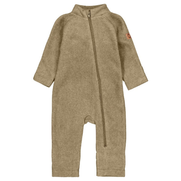 Mikk-Line - Cotton Fleece Baby Suit - Dried Herb - 68