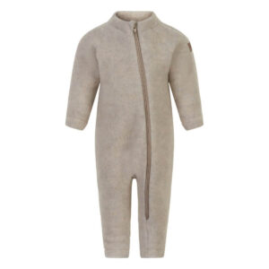 Mikk-Line - Køredragt Wool Baby Suit - Melange Offwhite - 74