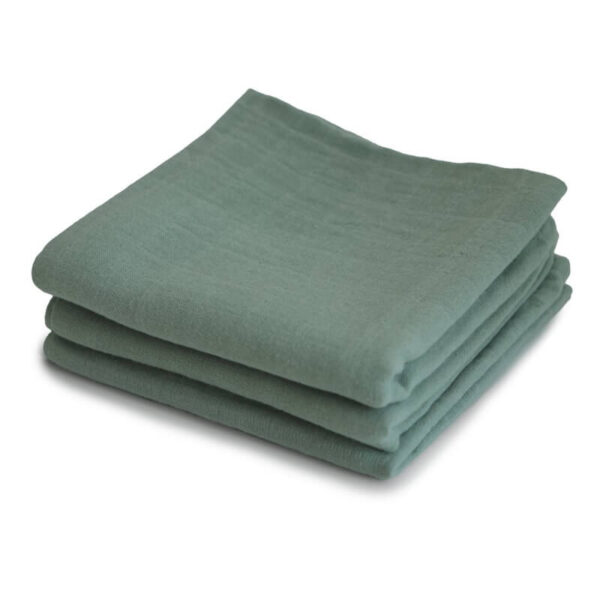 Mushie - Muslin Cloth Stofbleer 3-pak - Roman Green