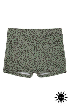 Soft Gallery - Badebukser Don Swim Pants - Oil Green AOP Leospot - 2 år