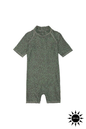 Soft Gallery - Badedragt Rey Sunsuit - Oil Green AOP Leospot - 1 år