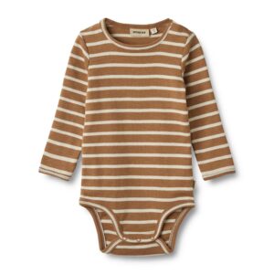 Body langærmet Berti - Caramel Stripe - 68