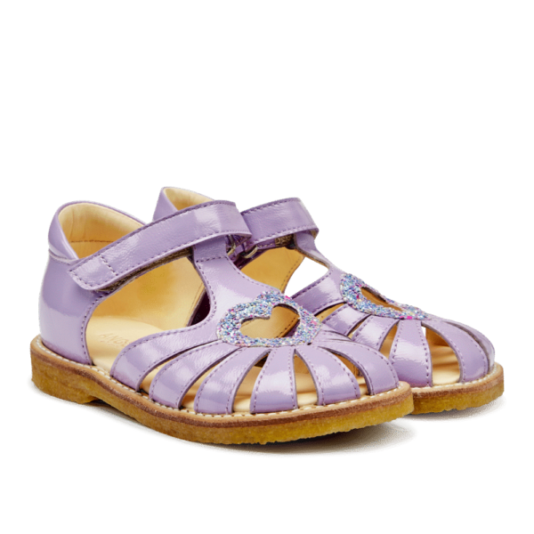 Hjertesandal med glitter hjerte - Lilac/Confetti Glitter - 27