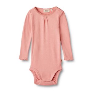 Lotta langærmet rib body - rosette - 80