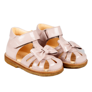 Begynder sandal med sløjfe og velcro lukning - Pale Rose - 21