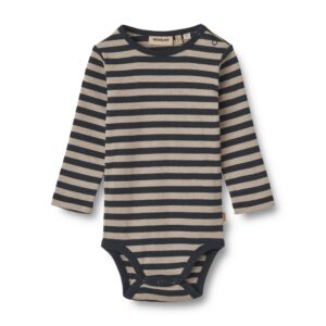 Body langærmet Freddie - Navy Stripe - 92