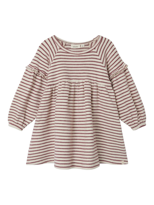 Lil Atelier Thoro Dress Stripe - Birch/Rosebrown - 92 cm