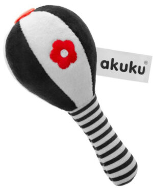 Akuku Plys Ranglestok - Fra 0 År - Sort/Hvid