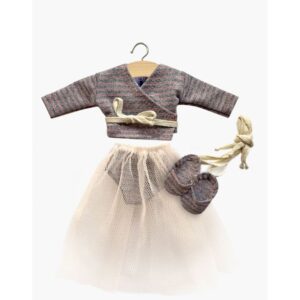 Balletskørt, bindebluse & sko - Dukketøj 32 cm