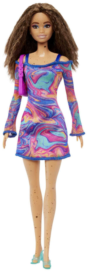 Barbie Fashionista Doll Rainbow Marble Swirl Dukke - 3+år