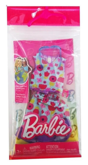 Barbie Fashions Blomstret Top og Nederdel Dukketøj - 3+år