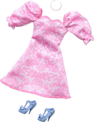 Barbie Fashions Langærmet Lyserød Kjole Dukketøj - 3+år