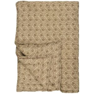 Bomulds Quilt / Vattæppe "Camma" natur m/ army blomster - Ib Laursen 130x170
