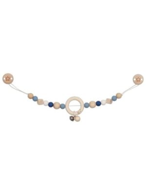 Goki Wooden Stroller Chain Star Blue with Clips