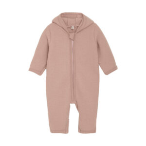 Køredragt m. ører Uld Fleece - Mahogany Rose - 68