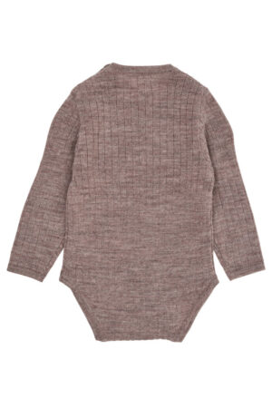 Langærmet rib body - LYS BRUN - 74