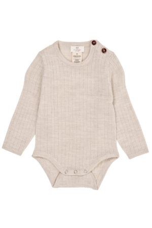 Langærmet rib body - LYS SAND - 80