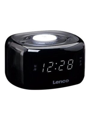 Lenco CR-12BK - FM Clock Radio with Night Light - Black - FM - 3D-lyd - Sort