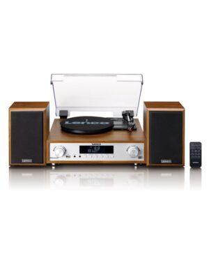 Lenco MC-160WD - HiFi Stereo system with Record Player DAB+/FM radio and Bluetooth® - Wood - Pladespiller