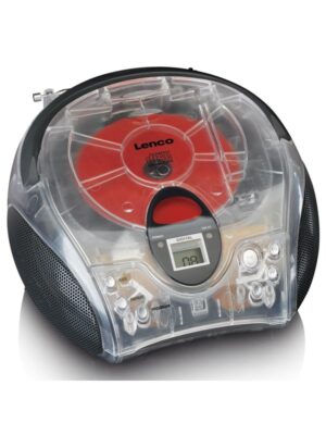 Lenco SCD-24 portable FM radio/CD player - Transparent