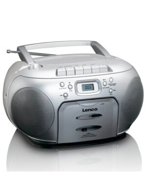 Lenco SCD-420SI - Portable FM Radio CD- Cassette player - FM - Stereo - Sølv