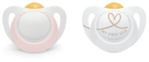 Nuk Star Silikone Sut - 0/6 måneder - 2 stk - Rosa/Hvid