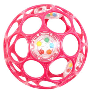 Oball Ranglebold Babylegetøj - 10cm - Lyserød