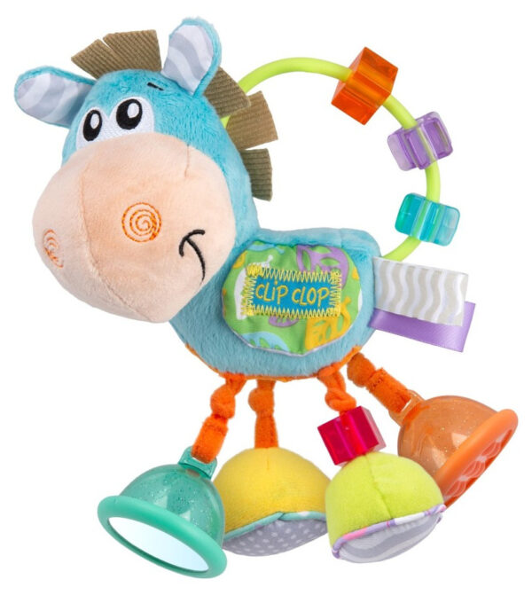 Playgro Clip Clop Aktivitetslegetøjs Hest til Baby - Blå - 3+ Måneder