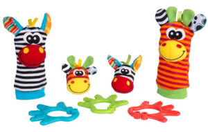Playgro Jungle Friends Legetøjssæt med Håndledsrangler, Fodrangler, Bideringe til Baby