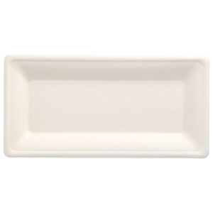 Rektangulære Engangstallerkener Sukkerr⌀r 26 cm 50-pak