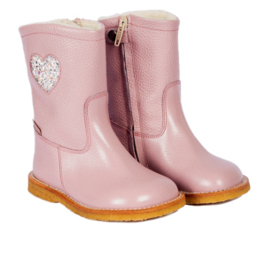 Vandafvisende TEX-støvle med glitterhjerte - MAUVE - 26