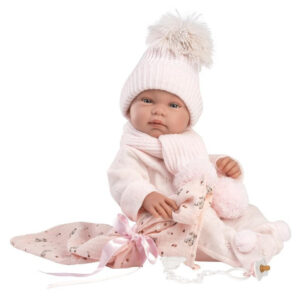 Llorens Tina Dukke med Tæppe, Tøj og Sut - 43cm